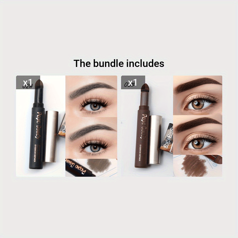 Crema de tinte para cejas de doble extremo para mujer, a prueba de agua, resistente a manchas y de larga duración