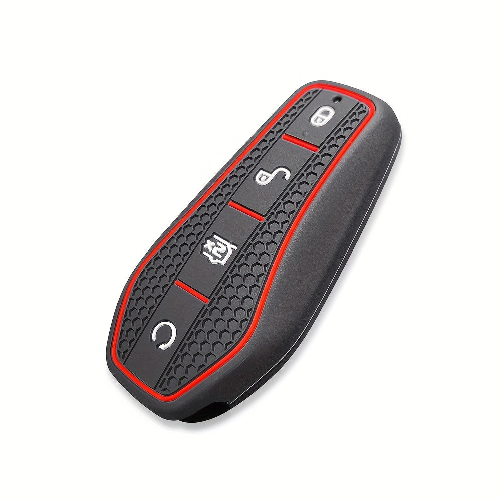 Silicone Car Key Case for Electric Vehicles Remote Cover with Keychain Accessory