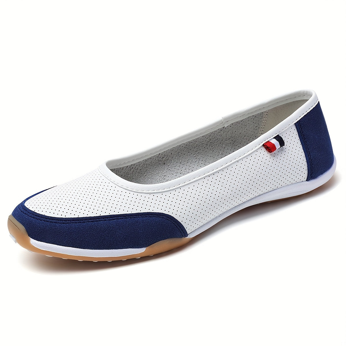 Women's Slip-On Loafers Breathable Black White Casual Flats Non-Slip