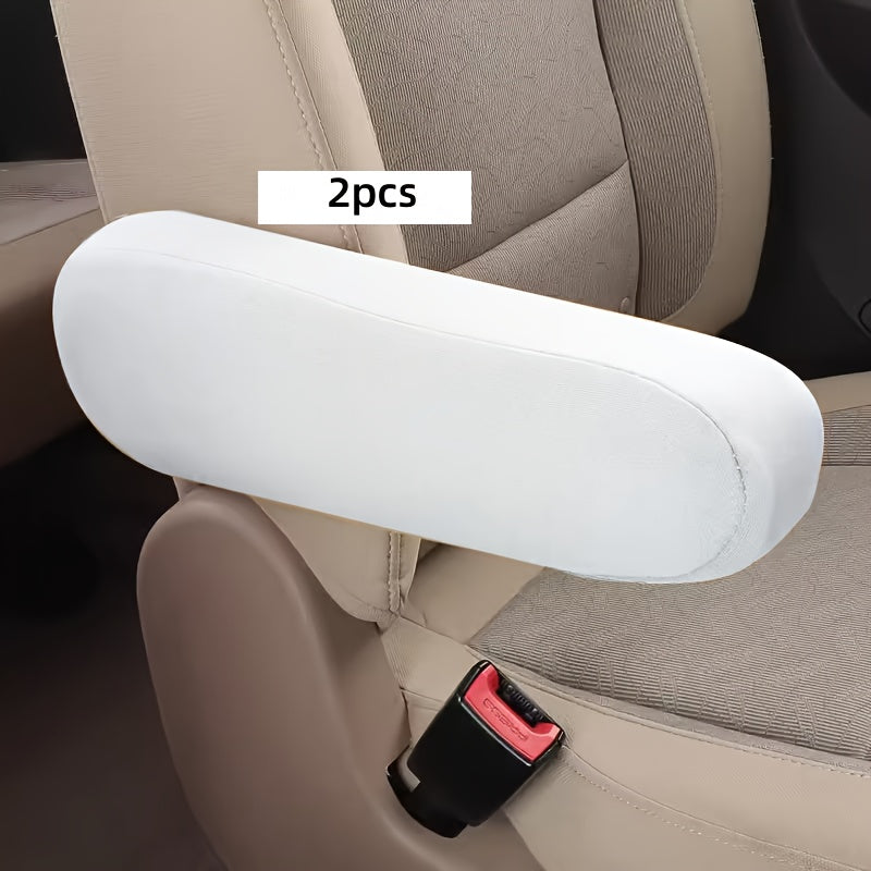 2pcs Elastic Polyester Car Seat Armrest Covers Washable Protective Sleeves