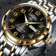 Men's Business Watch Digital Quartz Watch with Calendar and Alloy Case