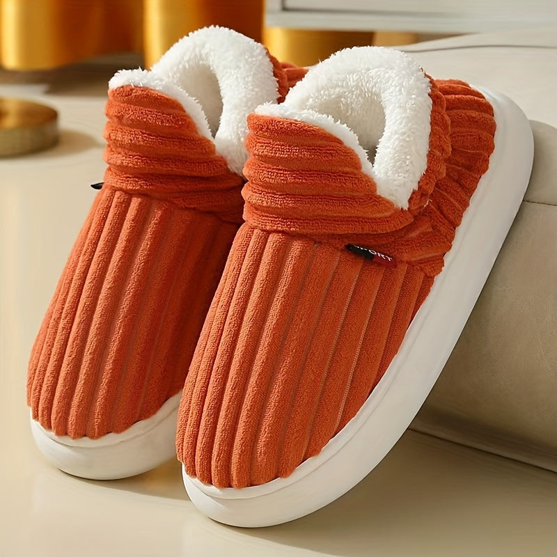 Women's Plush-Lined Slipper Boots with Thick Sole Indoor Outdoor Warmth