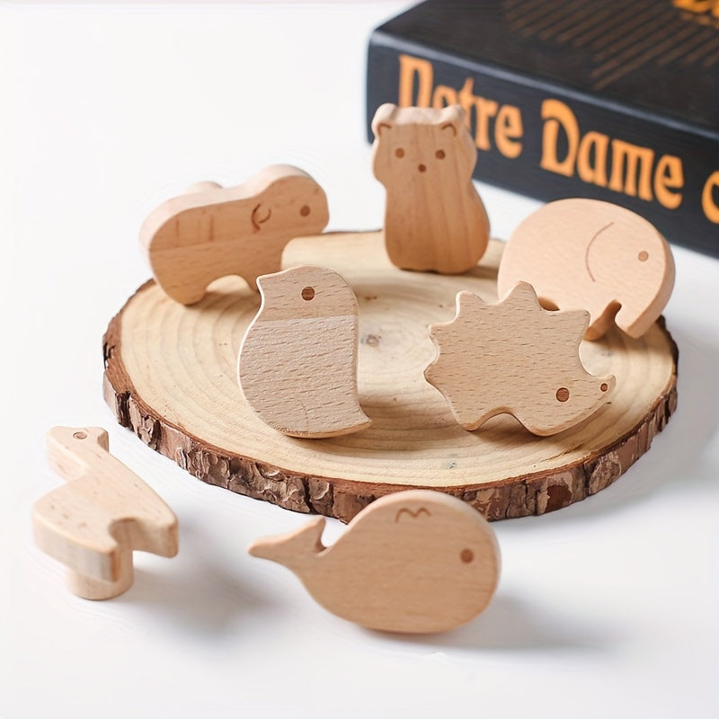 Wood Cartoon Drawer Pulls Knobs for Cabinets and Drawers Kids Room Decor