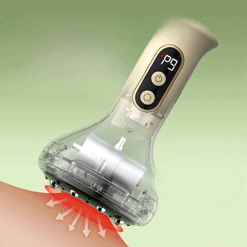 9-Speed Cupping Massager with Hot Compress Vacuum Therapy USB Rechargeable for Muscle Relief