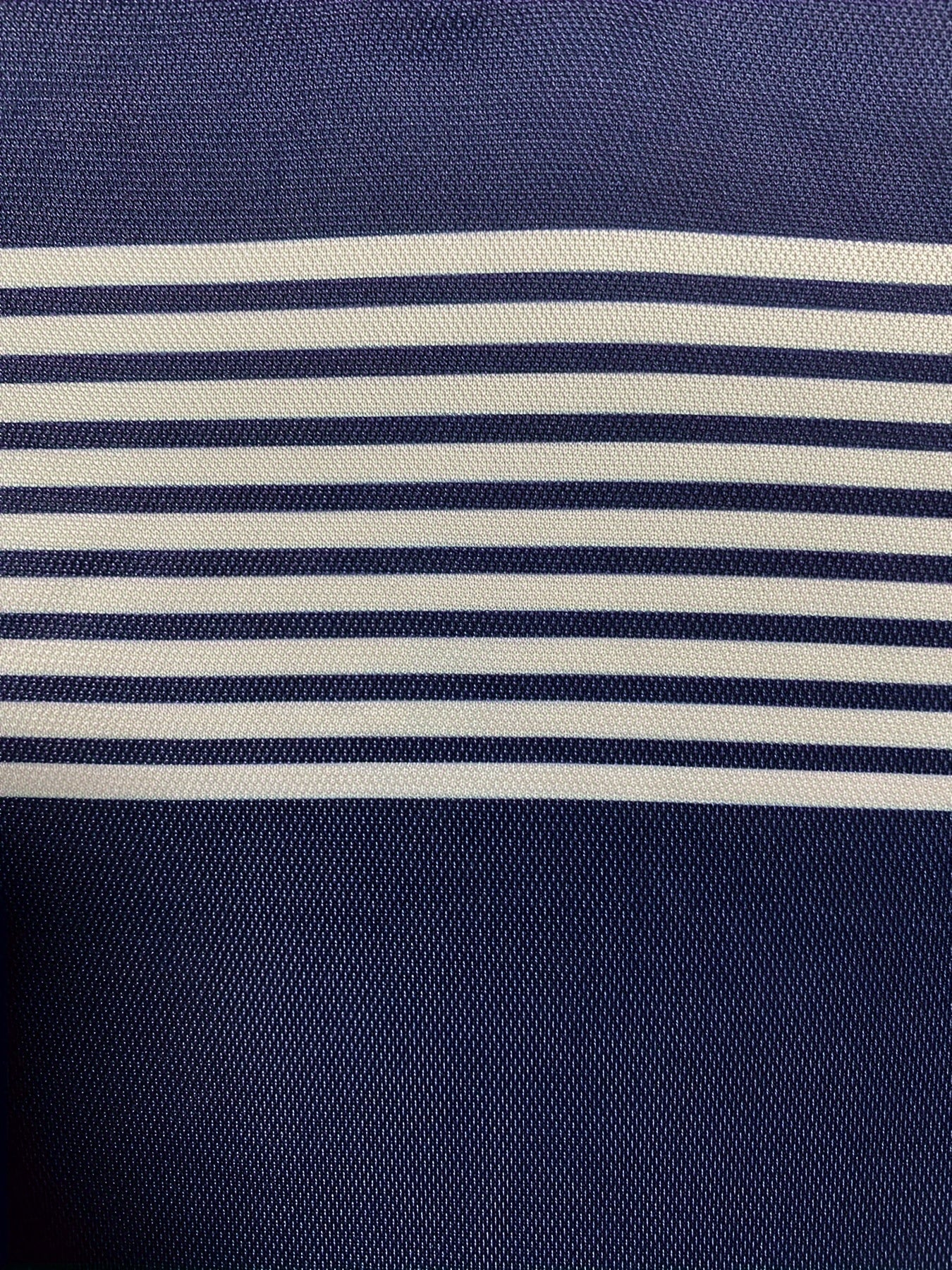 Camisa de golf de talla grande para hombre de manga corta, de poliéster transpirable con rayas, casual, azul marino y gris