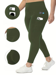 Plus Size High Waist Stretchy Leggings with Pockets for Yoga and Workout