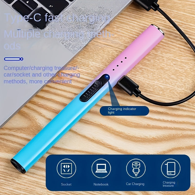 Electric Rechargeable Candle Lighter Windproof Flameless Kitchen BBQ Camping Tool