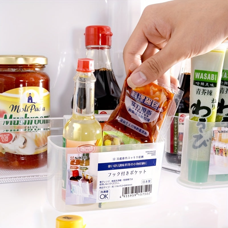 2pcs Clear Plastic Wall Mount Refrigerator Organizer Kitchen Storage