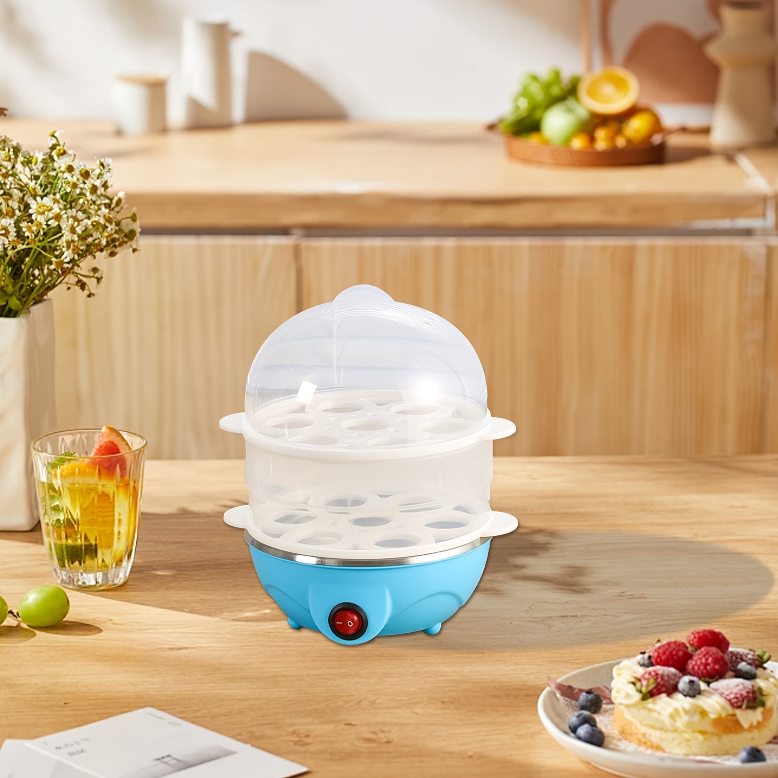 220V Elektrik Tuxum Qovurish Mashinasi, Avtomatik Quvvatni O'chirish va Ko'p Funktsiyali Rostdan Yasalgan Isitgich Plitasi bilan, Uy va Yotoqxona uchun. Anti-Qaynatish Dizayni, Shaffof Qopqoq bilan. Pishirish uchun ideal