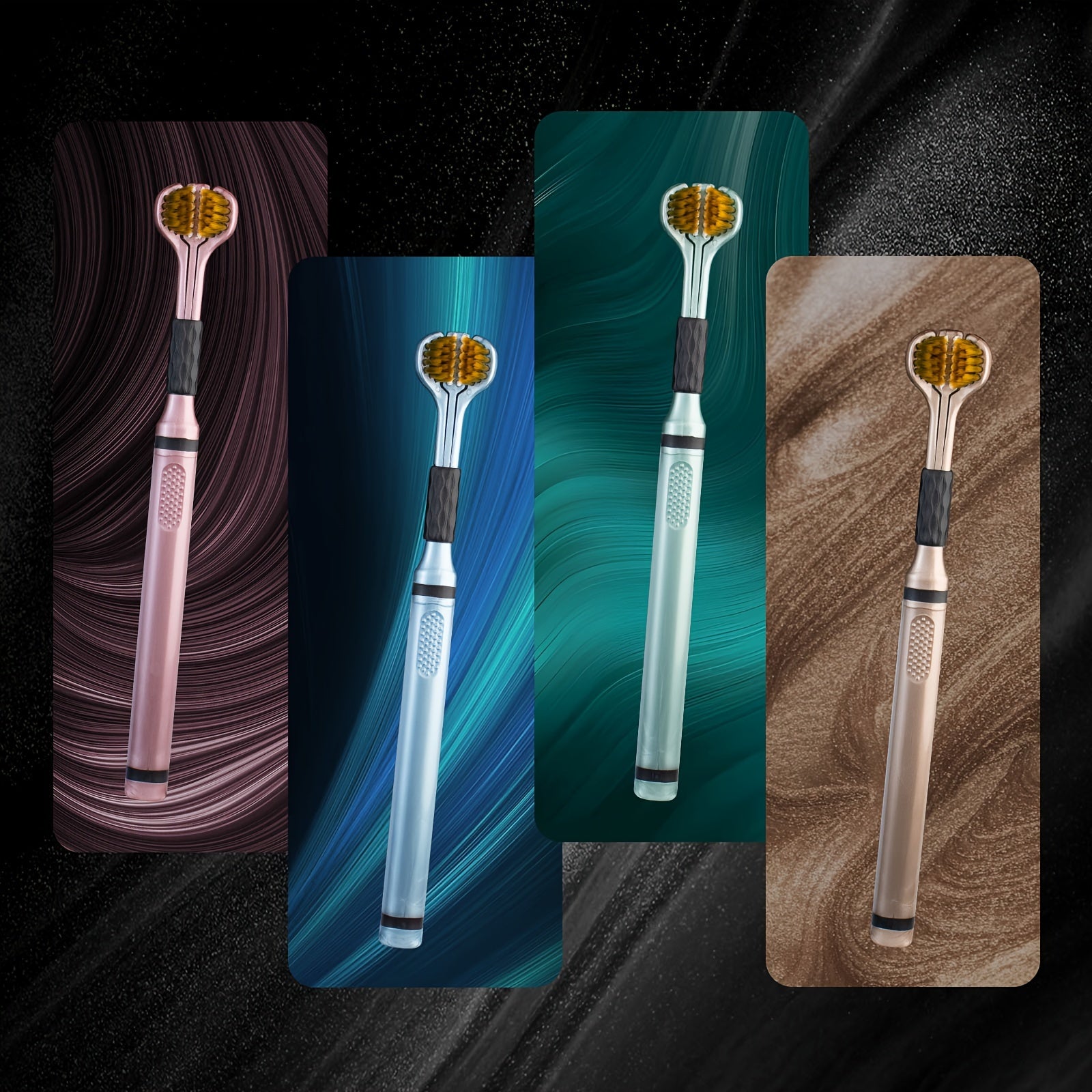 Set of Two Soft Bristle Adult Toothbrushes with 360-Degree 3D Wrapped Head and Ergonomic Handle