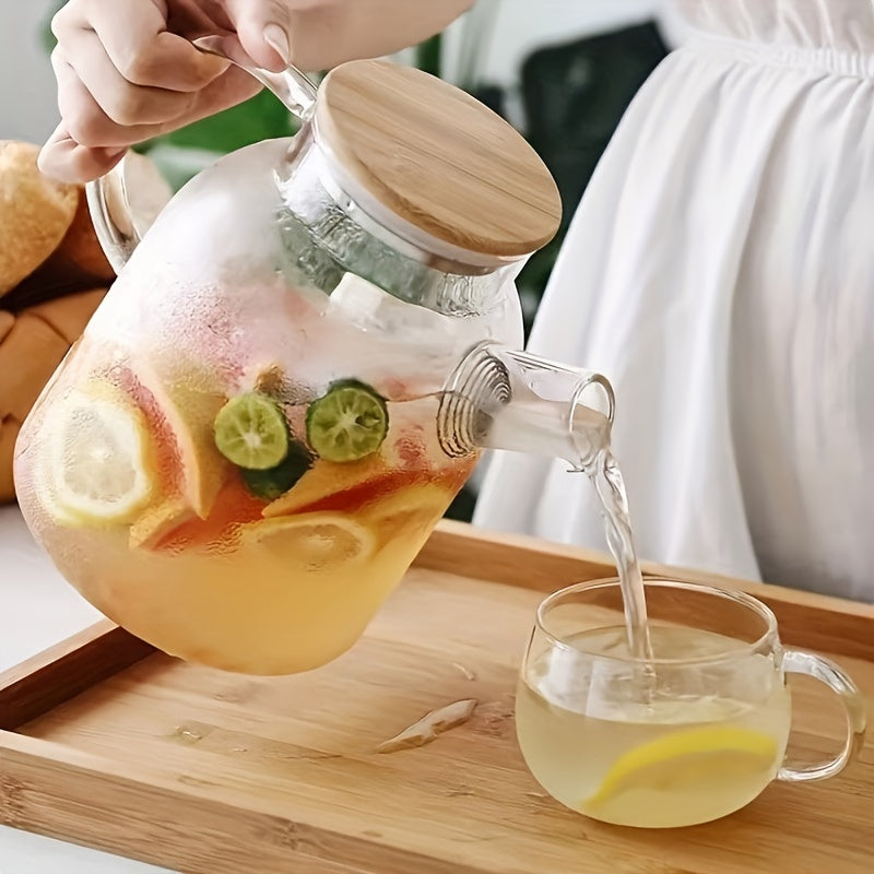 Large Glass Teapot with Infuser and Lid for Hot and Cold Tea Brewing
