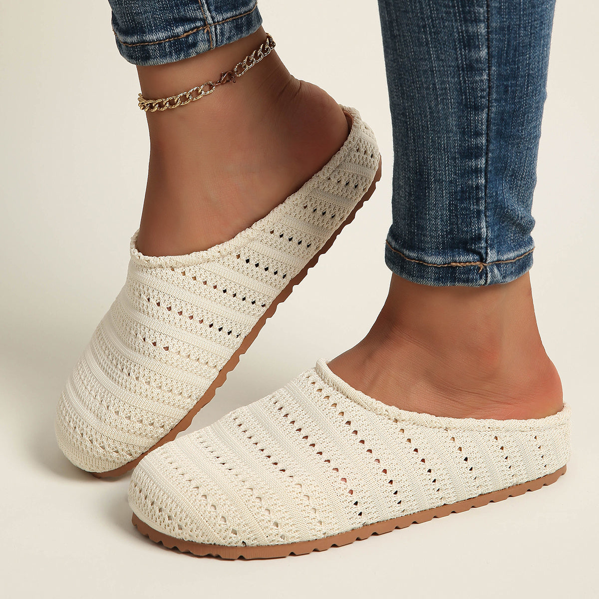 Women's Yellow Slip-On Mules Comfortable Platform Shoes Breathable Fabric