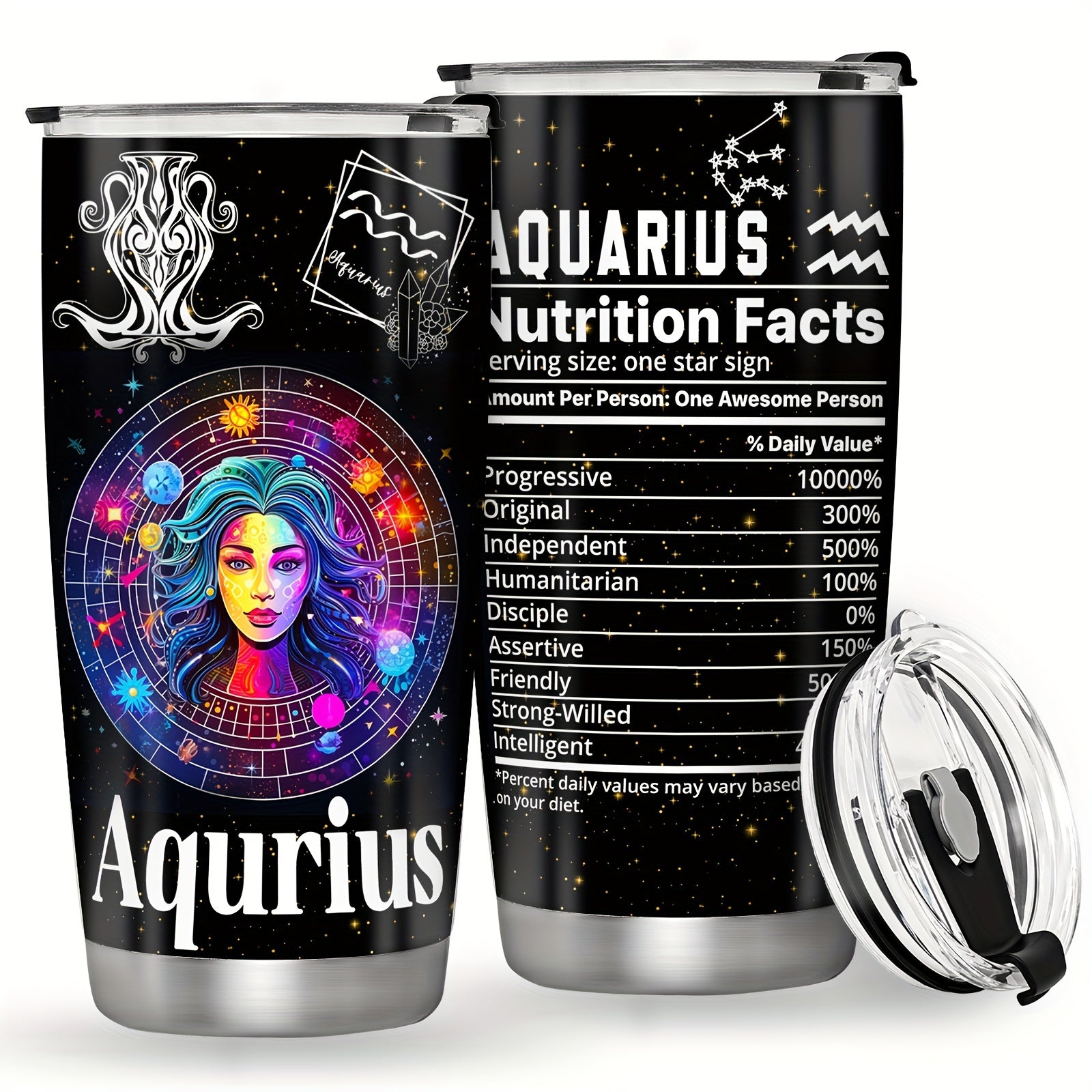 Stainless Steel Zodiac Mug Double Wall Insulated Astrology Gift