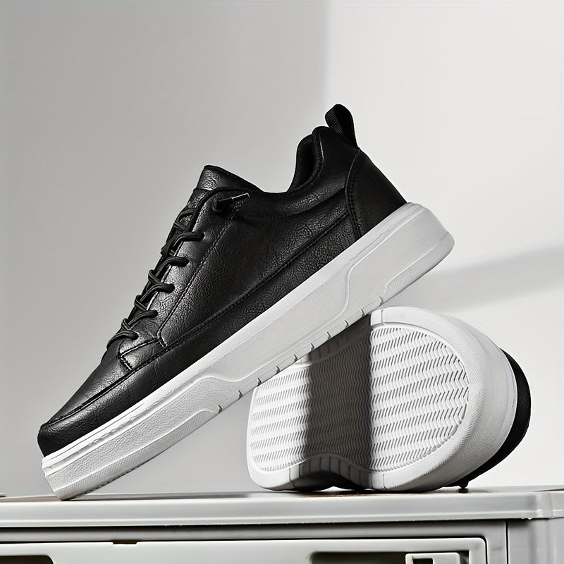 Men's Solid Color Skate Shoes Non Slip Lightweight Casual Sneakers for Outdoor Walking and Travel