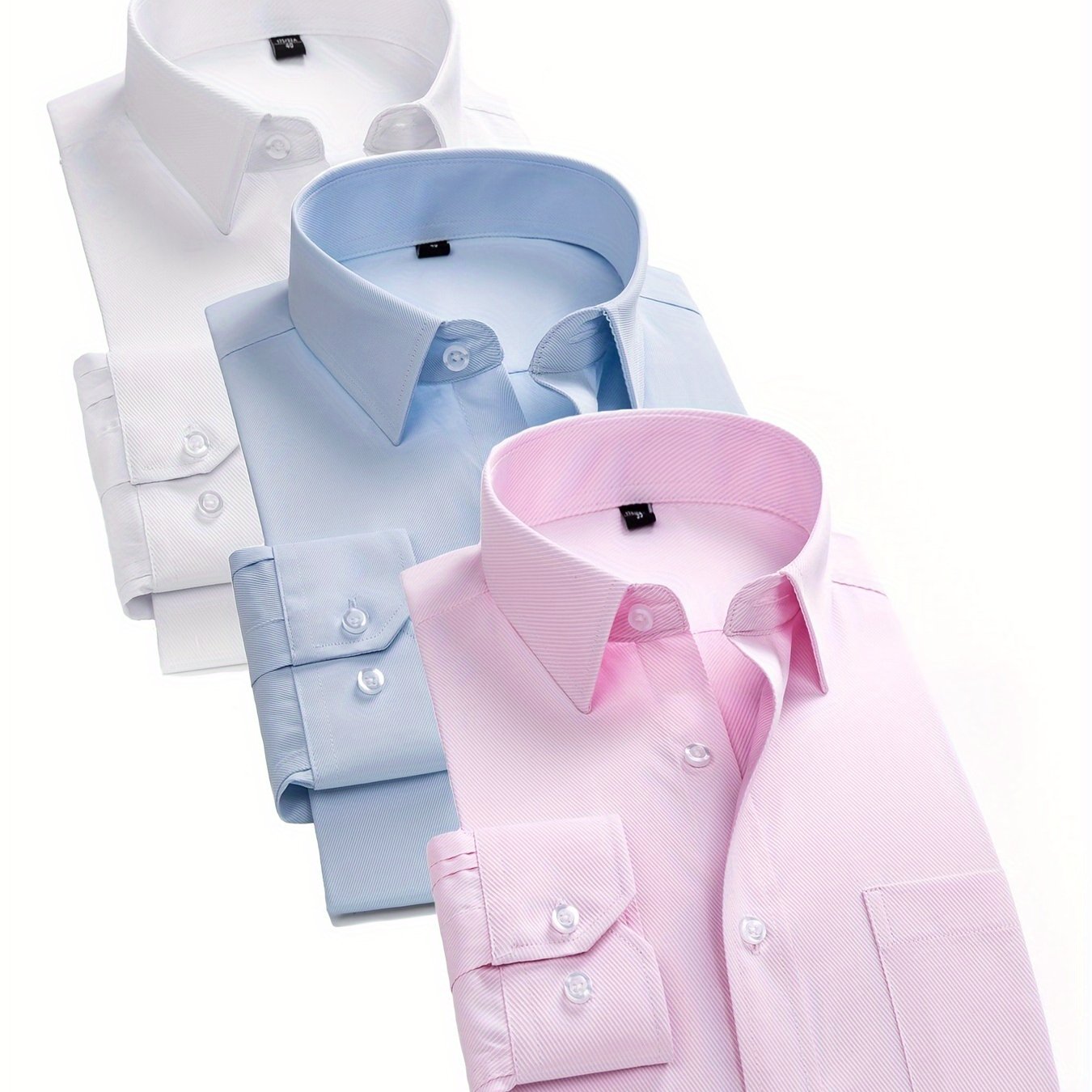 Camisa de manga larga de color sólido para hombre, de mezcla de algodón, con bolsillos