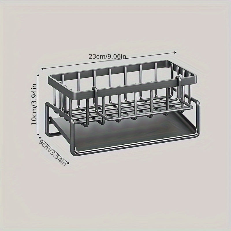 Kitchen Sink Storage Rack with Drainage Basket and Water Cup Holder Household Organizer for Kitchen Tools