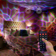 Proyector de luz nocturna estrellada con lámpara de neblina alimentada por USB para ambiente en el dormitorio