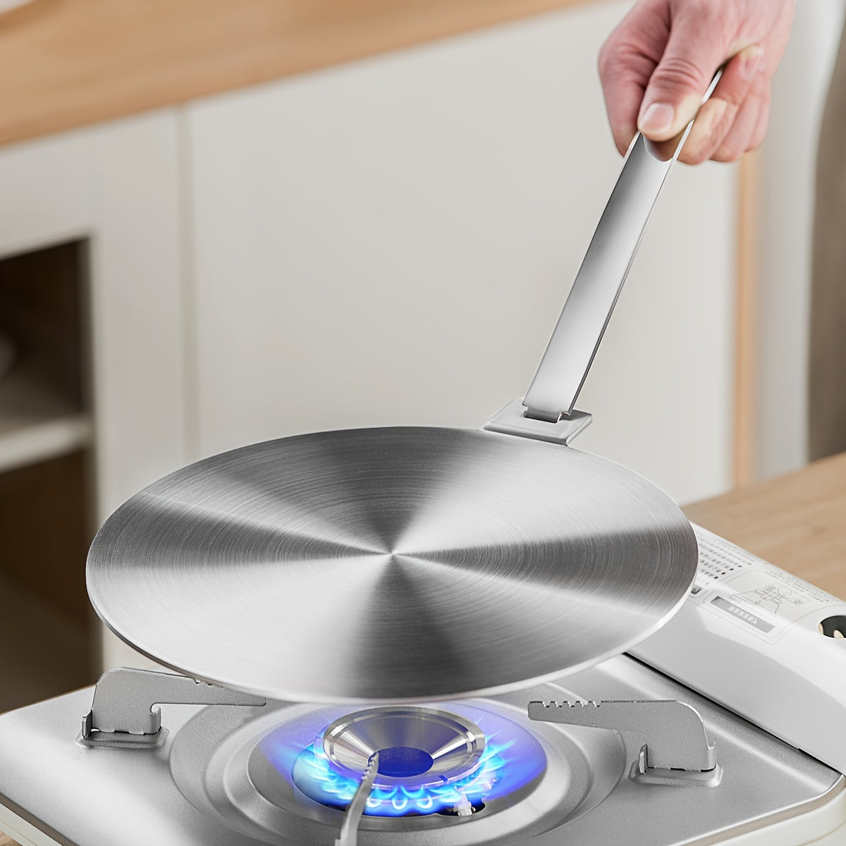 Stainless Steel Heat Transfer Plate with Removable Handle for Household Gas Stoves