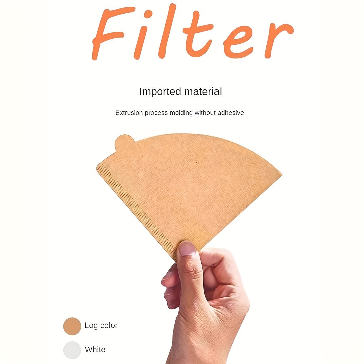 Filtros de café de pulpa cruda de 40 piezas para tazas en forma de V/U, sin adhesivo, en varios tamaños