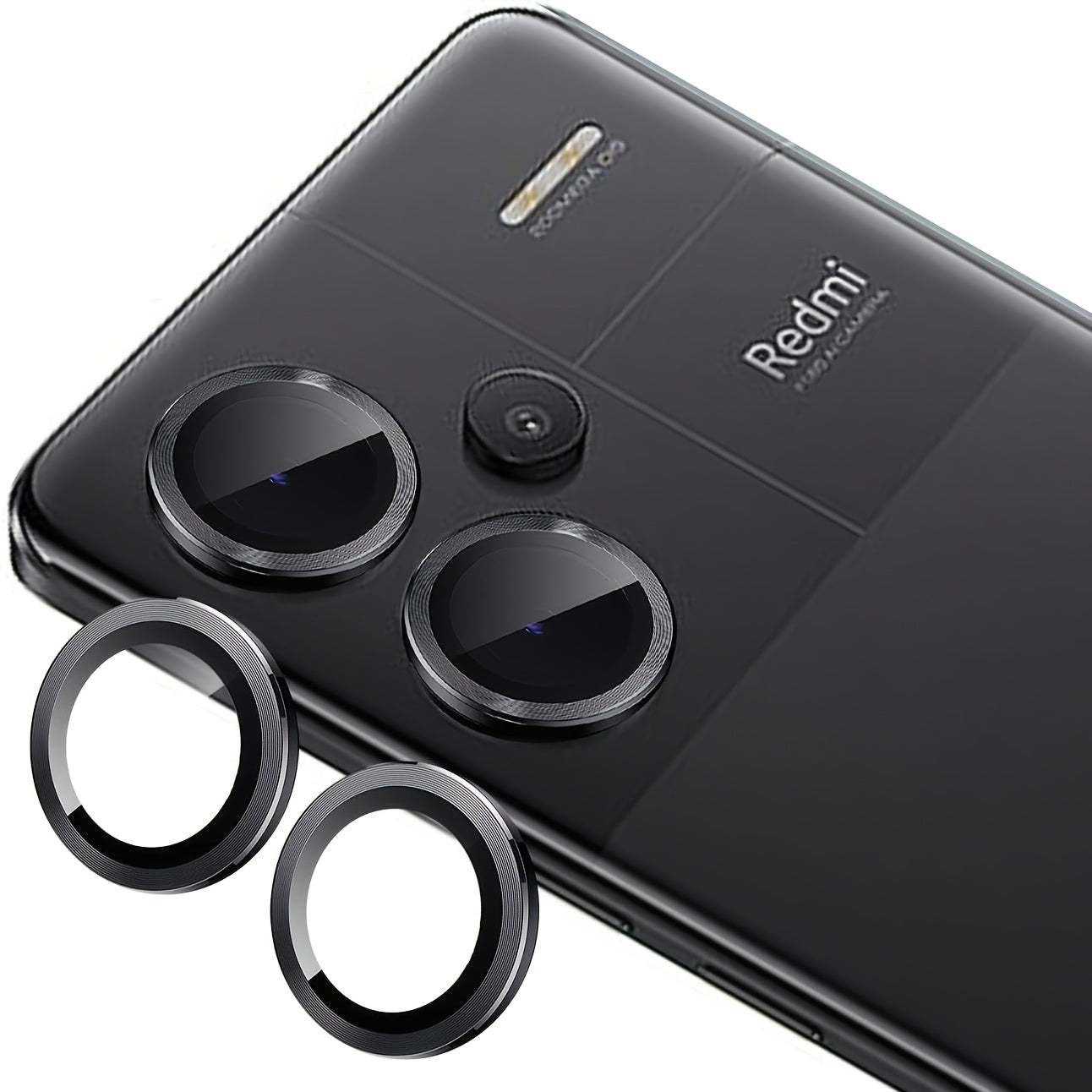 3D Metal Camera Lens Protector for Redmi Note 13 Series with Tempered Glass Cap