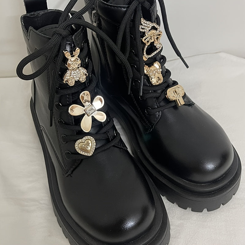 Unisex Fashionable Shoelace Pendants Set of 6 with Heart, Flower, Bear Styles