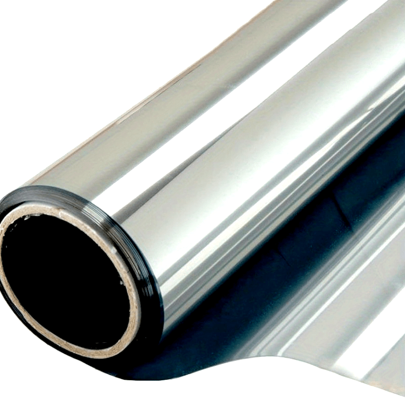 One Way Mirror Film Static Privacy Window Tint Silver 27.5x255.91 Inch