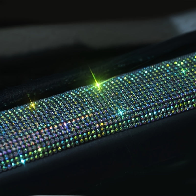 Cinta protectora para umbral de puerta de coche, decorada con rhinestones, autoadhesiva, 60cm