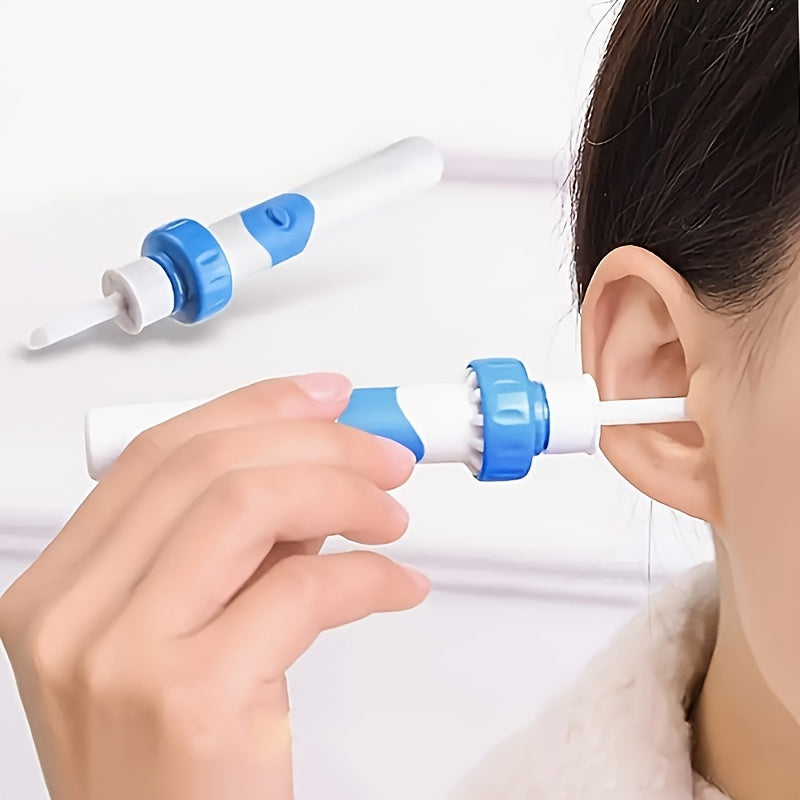 Портативное электрическое устройство для удаления ушной серы с мягким наконечником и всасывающим устройством, работащее на батарейках