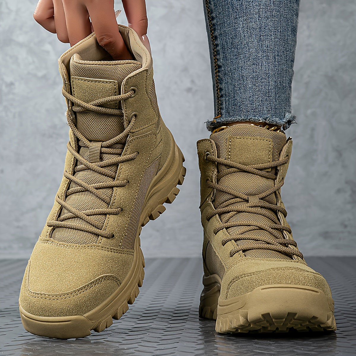 Women's Tactical Boots High-Top for Hiking Outdoor Training Breathable Lightweight