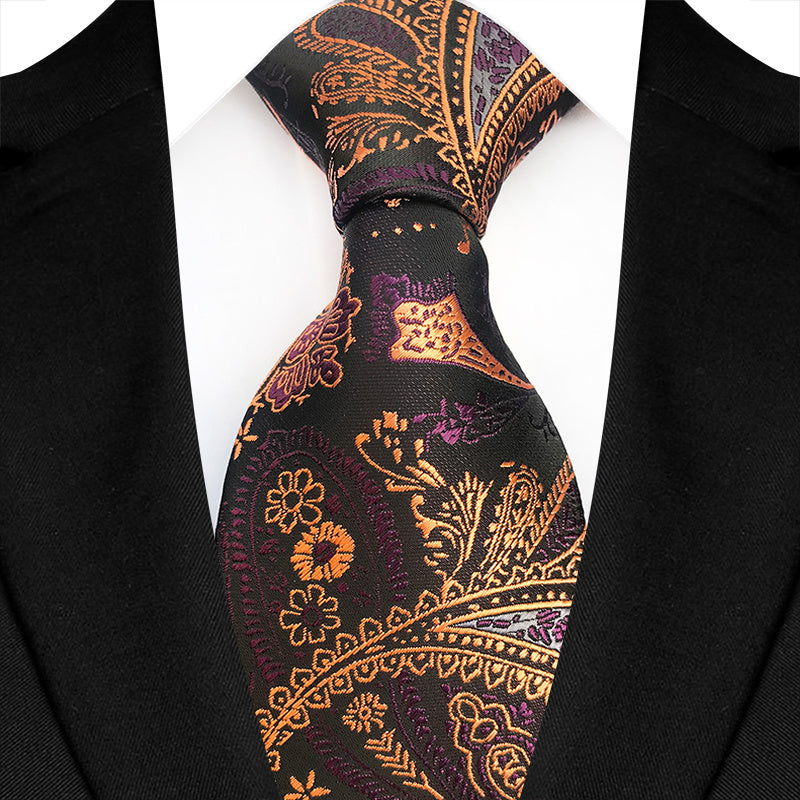 Men's Paisley Waist Flower Tie for Formal Business and Casual Wear