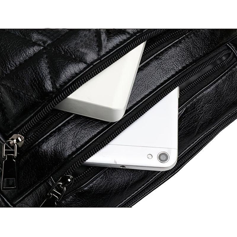 Women's Black Casual Crossbody Bag with Adjustable Strap Small Durable for Going Out