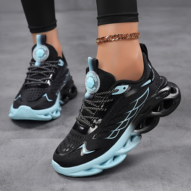 Women's Mesh Sneakers White Black Low-Top Running Casual Shoes