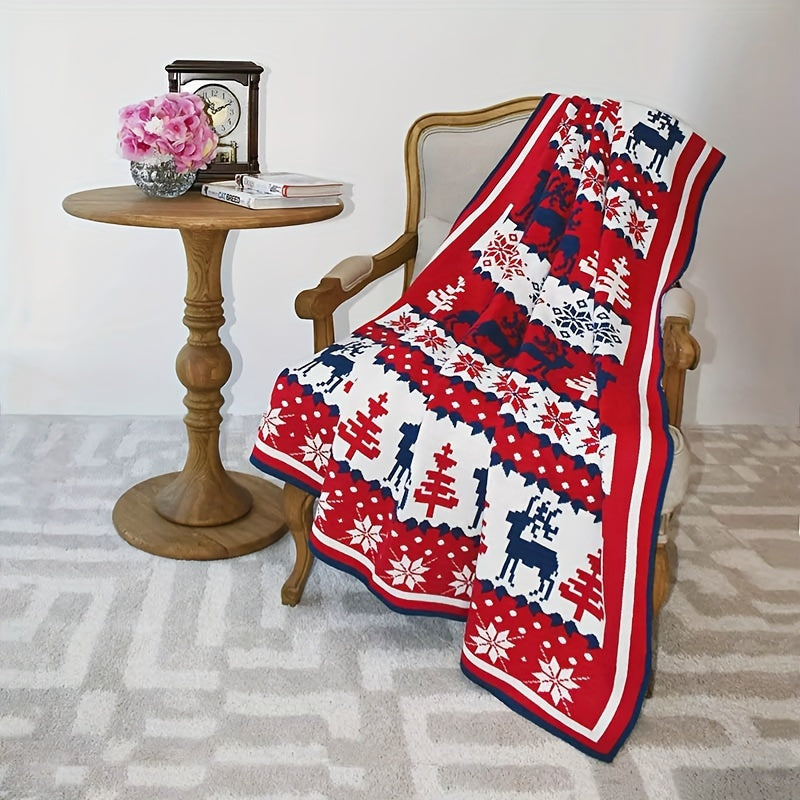 Digital Printed Flannel Fleece Throw Blanket Reindeer Wildlife Reversible for Sofa Bed