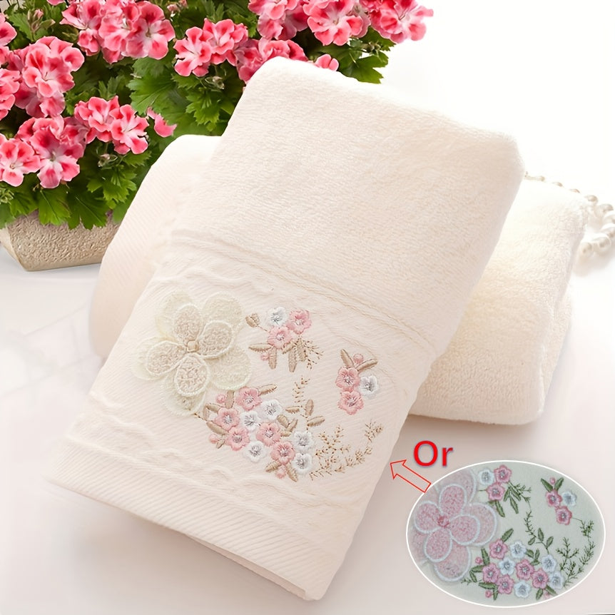 Cotton Embroidered Hand Towels Set Quick-Drying Absorbent for Bathroom