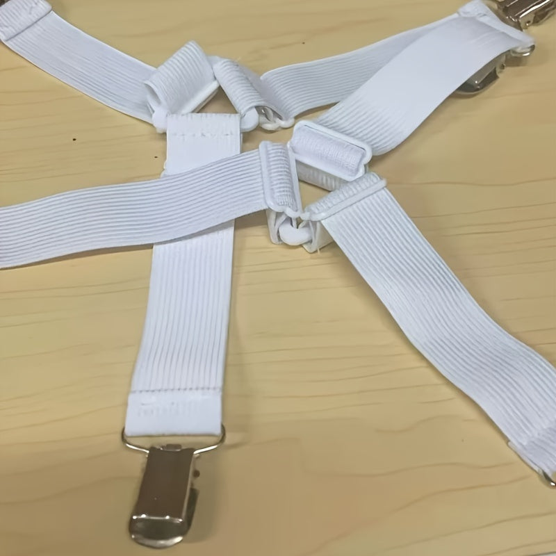 Set of 4 Adjustable Elastic Bed Sheet Straps Non-Slip Mattress and Sofa Clips