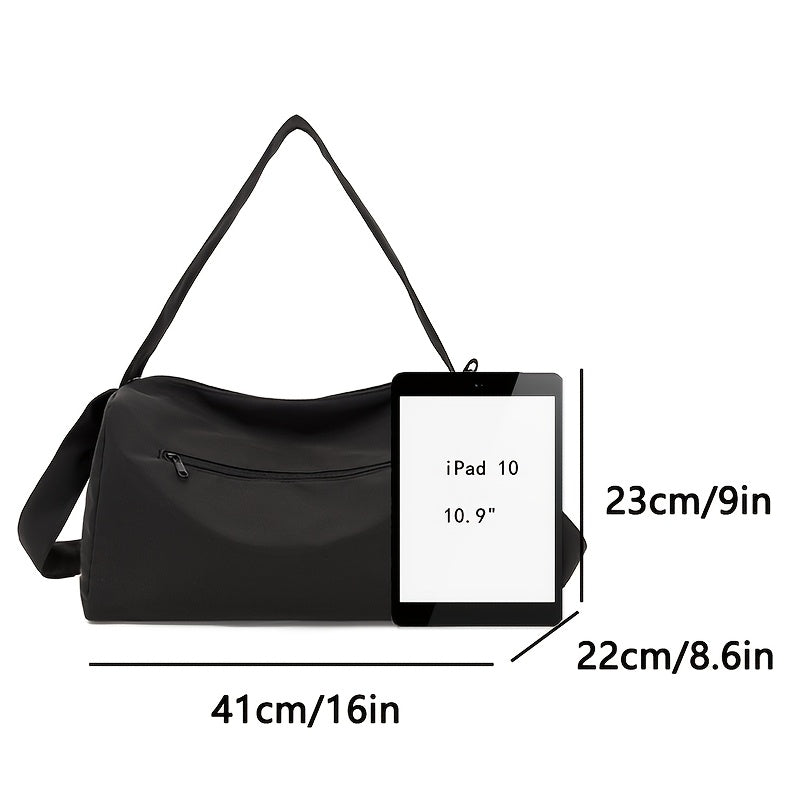 Unisex Nylon Gym Bag with Wet Dry Separation Trolley Sleeve Hand Washable Red Black Beige Green Purple