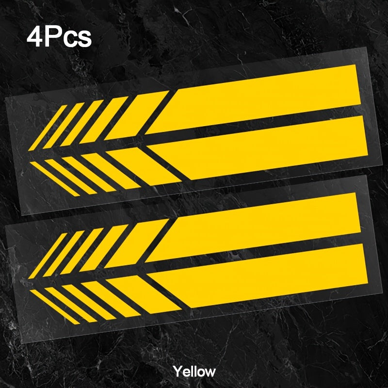 4pcs Pegatinas de vinilo reflectante para coche, adhesivas, rayas exteriores para vehículos