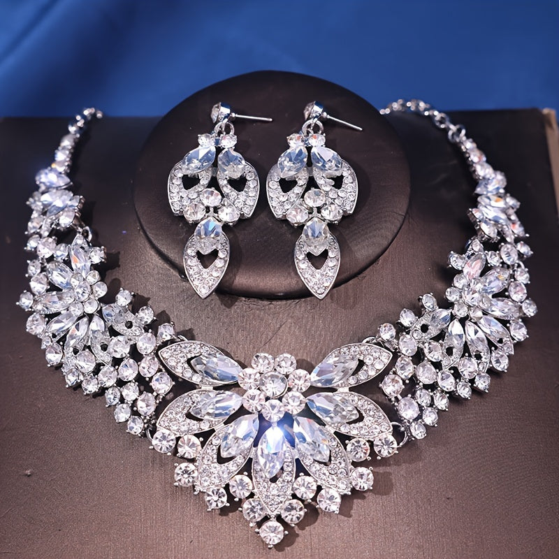 Vintage Jewelry Set with Rhinestone Accents for Dressy Occasions