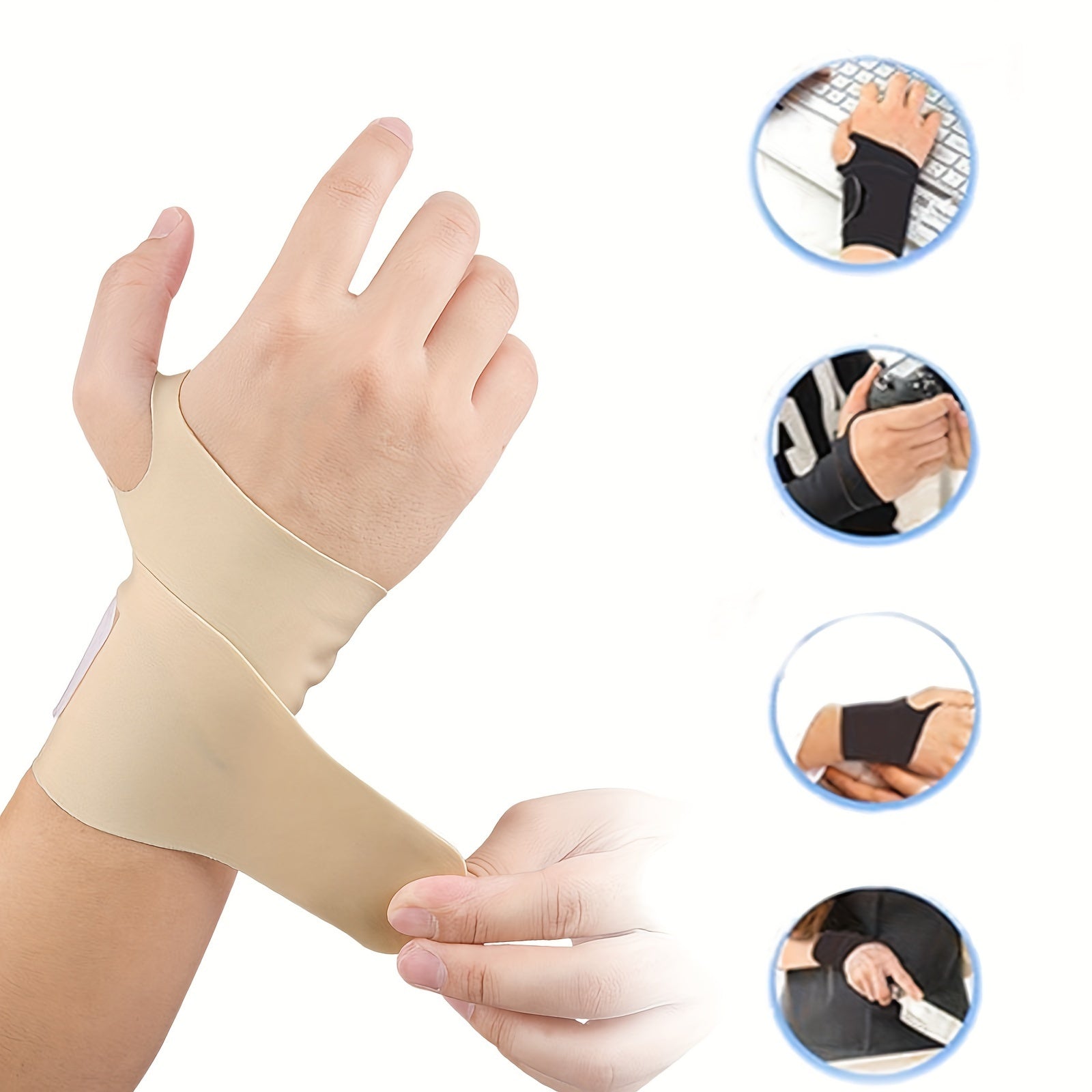 Unisex Polyester Elastic Wrist Support for Sports Fitness and Training