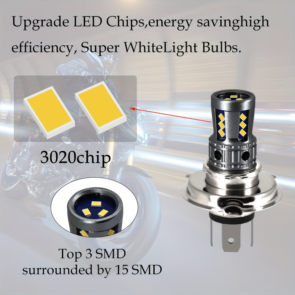Mototsikl LED farasi H4 yuqori va past chiroq oq 12V tuman chirog'i