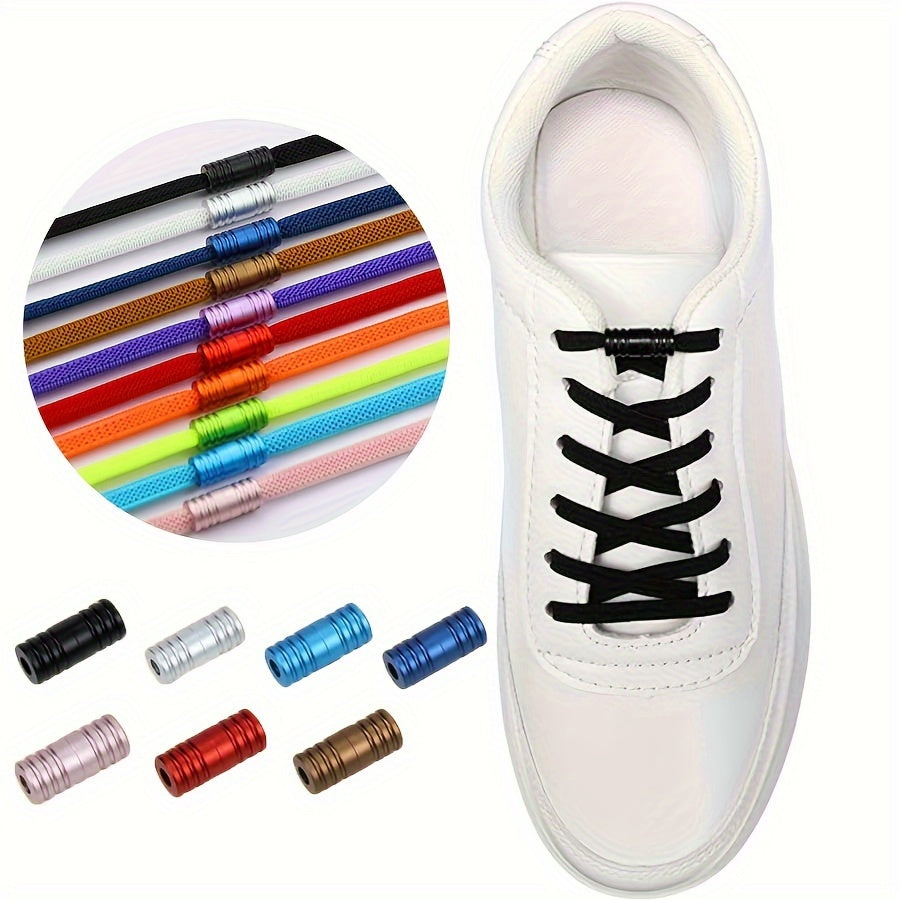 Unisex Elastic Shoelaces No-Tie Comfort Fit with Metal Buckles 109.98cm