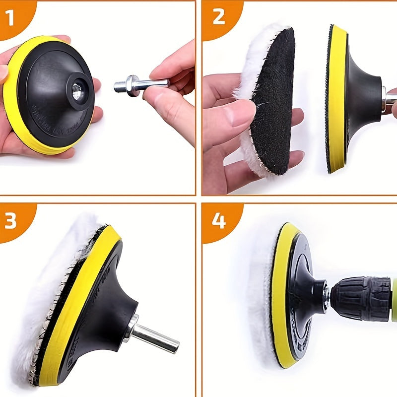 Набор для полировки автомобиля в домашних условиях, имитация шерстяных волокон, полировальные диски 5/7 шт.