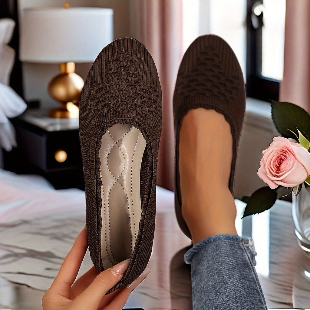 Женские легкие туфли-слипы из дышащей тканой ткани для всех сезонов, черные