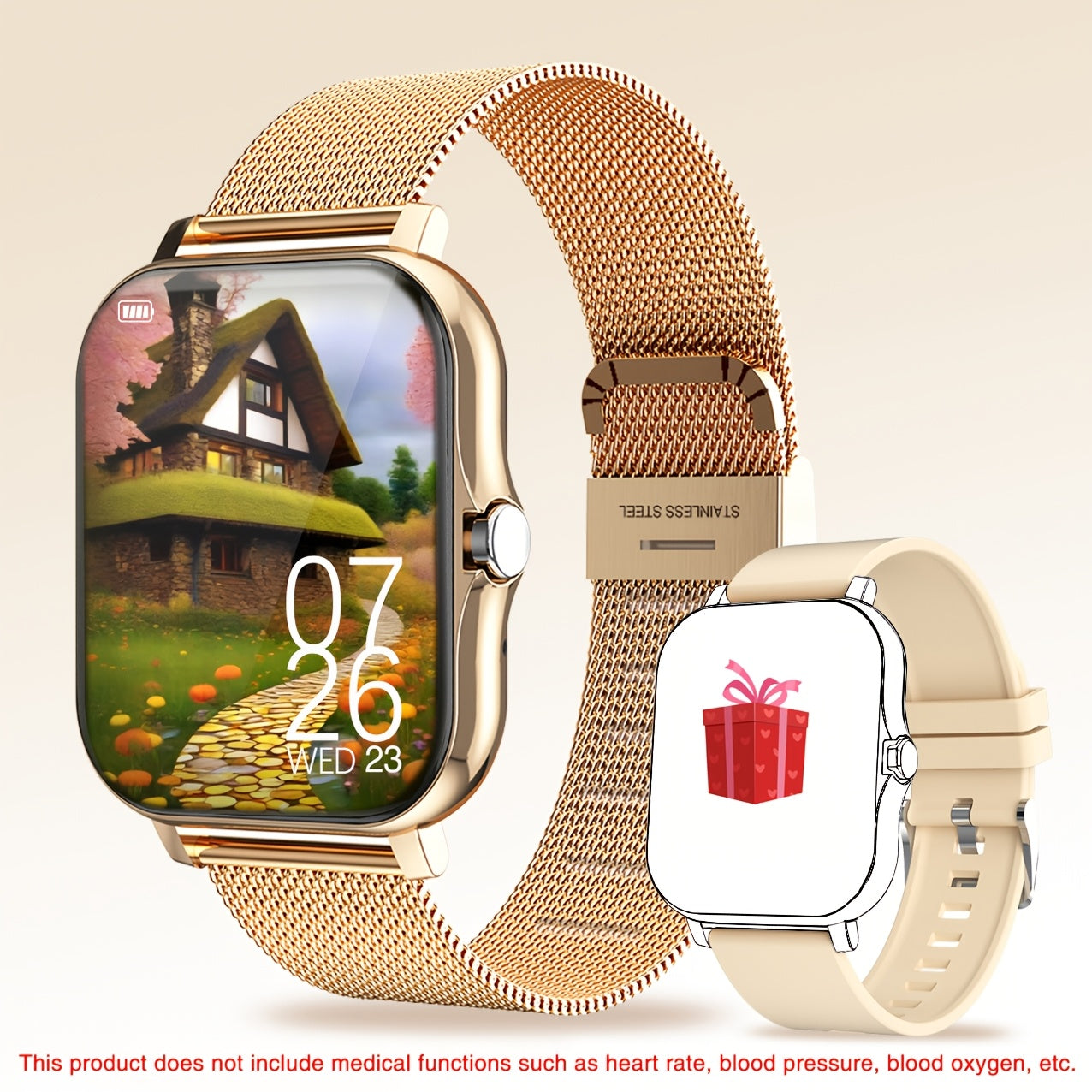 Smart Watch for Men and Women 4.65cm Wireless Calling Long Sitting Reminder USB Rechargeable
