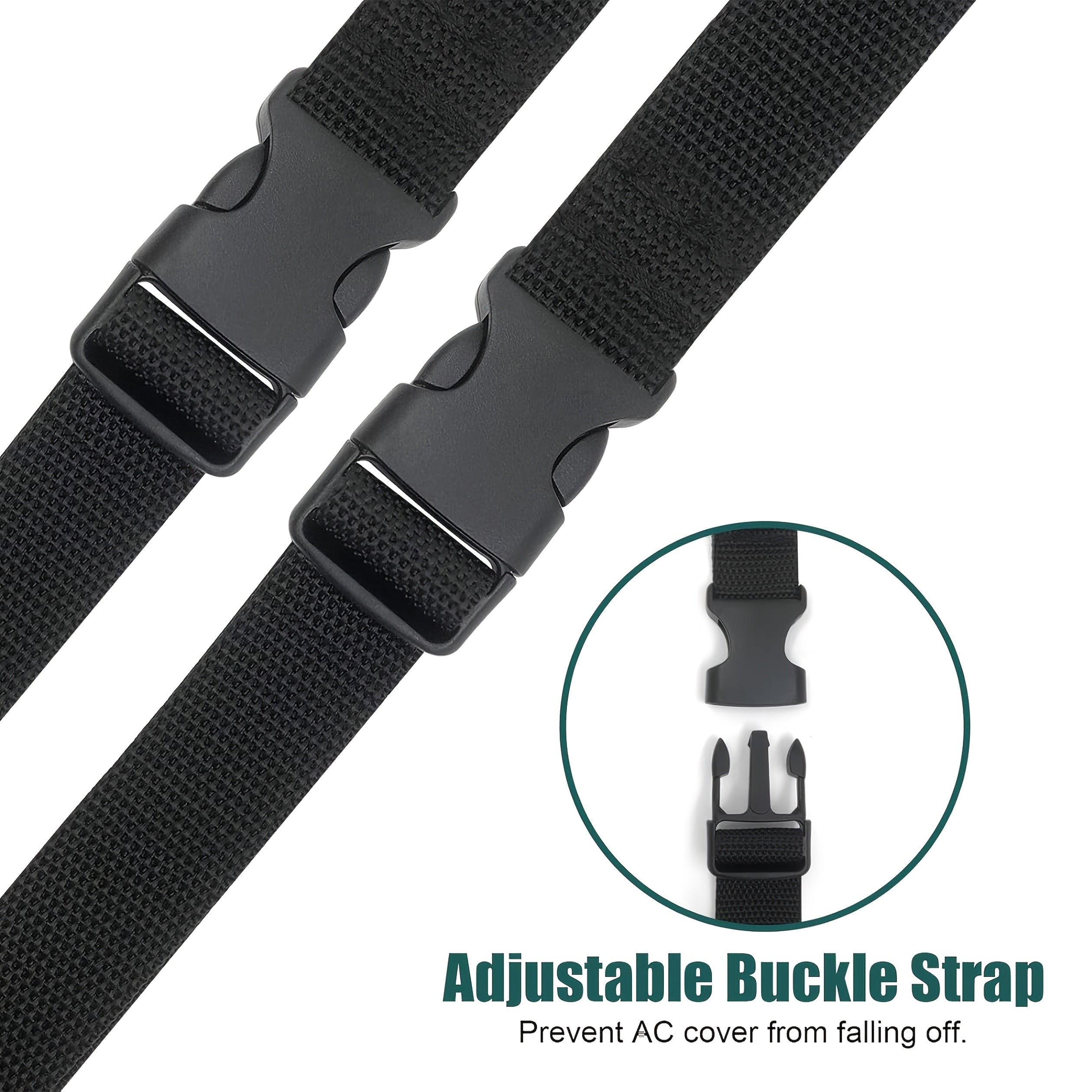 Universal Outdoor Air Conditioner Cover Waterproof UV Dust Wind Resistant Adjustable Straps