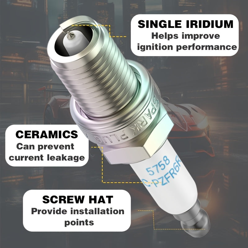 4 Pcs Iridium Spark Plugs for Car, Durable, Compatible with Multiple Models