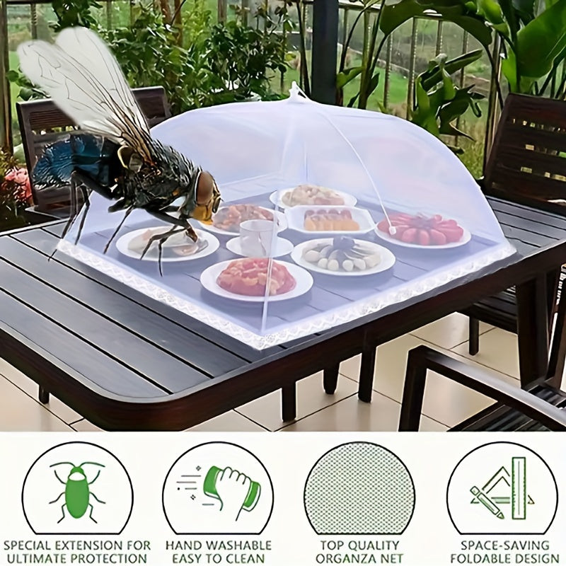 Mesh Food Cover Tent for Outdoor Dining and Picnics Foldable Washable Insect-Proof