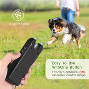 Portable Battery-Powered Dog Repellent Device with Soundwave Technology and LED Light