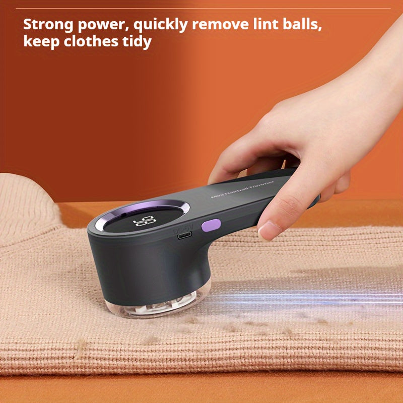 USB Rechargeable Fabric Shaver with LED Display Electric Lint Remover for Clothes Bedding Furniture