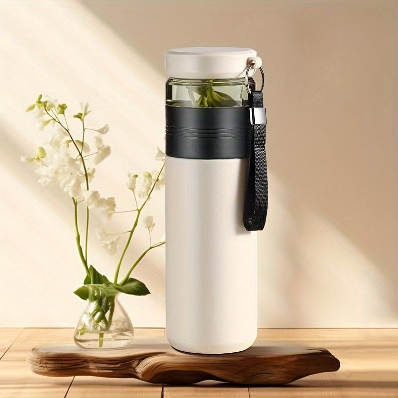 450ml Stainless Steel Tumbler with Tea Infuser Leakproof BPA-Free for Travel Hiking School